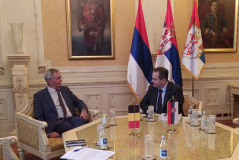 5 January 2022 National Assembly Speaker Ivica Dacic in meeting with Belgian Ambassador to Serbia Koen Adam
